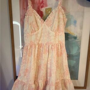 Altar'd State Pink and White Dress